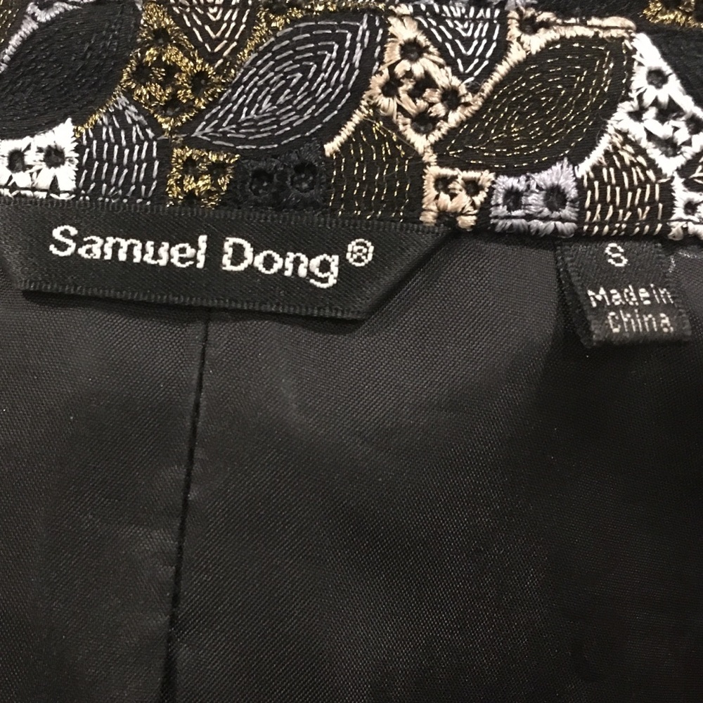 Samuel Dong Zippered Textured & Patterned Jacket - image 5